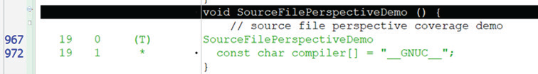 图 4：在翻译单元上显示的“SourceFilePerspectiveDemo”函数的代码覆盖率.png
